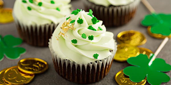 Andes Mint Shamrock Cupcakes
